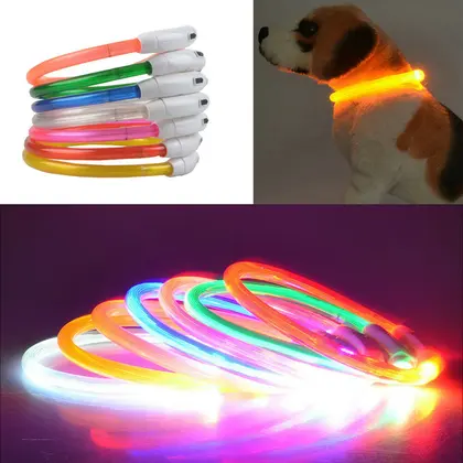 קולר מואר LED נטען לבטיחות לילה לכלב