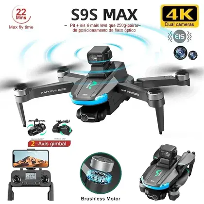 NEW S9S MAX MINI Drone 4K 2-Axis PTZ HD Dual Camera Laser Obstacle Avoidanc