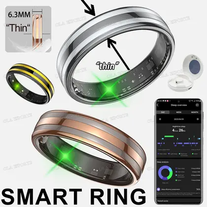 New Smart Ring Heart Rate Stress Temperature Health Monitor Multi-sport Mod