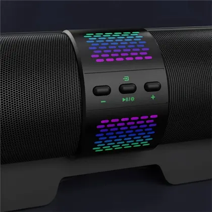 ~ 【En oferta】 Altavoz para deportes electrónicos RGB Gaming Sound Bar Escritorio 2.0 pulgadas Hifi 12W Compu