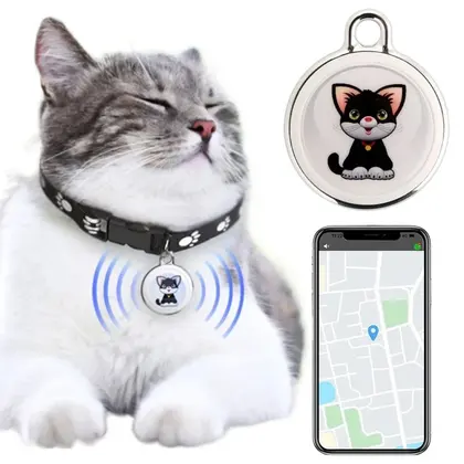 Rastreador GPS para mascotas Antipérdida Compatible con Bluetooth Impermeable Inteligente Usable