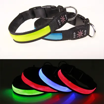 קולר מואר LED נטען לבטיחות לילה לכלב