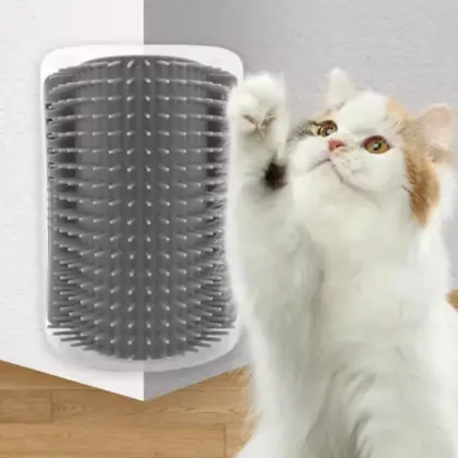 Herramienta de masaje para gatos autolimpiante, cepillo para frotar esquinas de pared, depilación de mascotas
