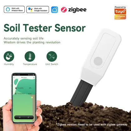 Sensor Inteligente de Probador de Suelo, Medidor de Temperatura y Humedad del Suelo Zigbee 3.0, Excavación