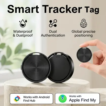 Smart Tag GPS Tracker Works with Google & iOS Find My Dual System Bluetooth