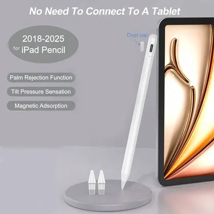 Stylus Pen for iPad 2018-2025 with Palm Rejection，Fast Charge Active Pencil