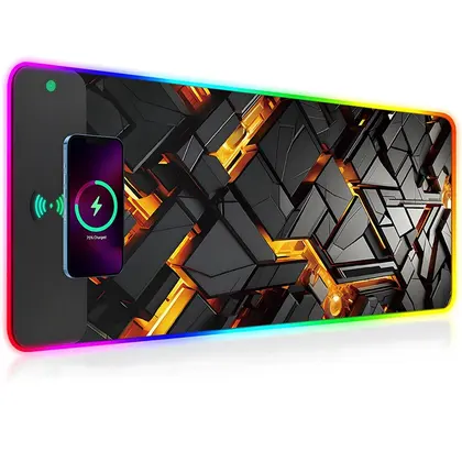 Super Sale RGB Wireless Charging Mouse Pad Desk Carpet Mouse Mat Gaming Lap