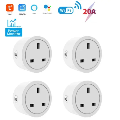 Tuya Smart Plug UK WiFi Zigbee Socket Works with Alexa Google Home, 20A Ene