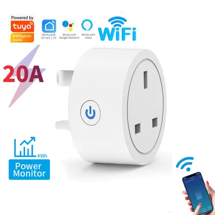 Tuya Smart Plug UK, WiFi Zigbee Socket Works with Alexa Google Home, 16A 20