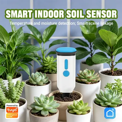 Sensor inteligente de humedad del suelo Tuya, prueba de humedad y temperatura WiFi y Bluetooth