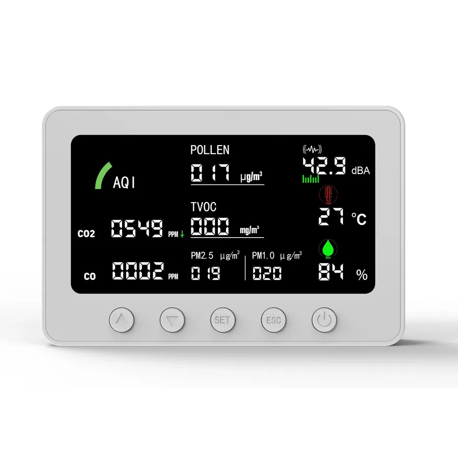 צג מד איכות אוויר חכם CO2 ו-PM2.5 · 1