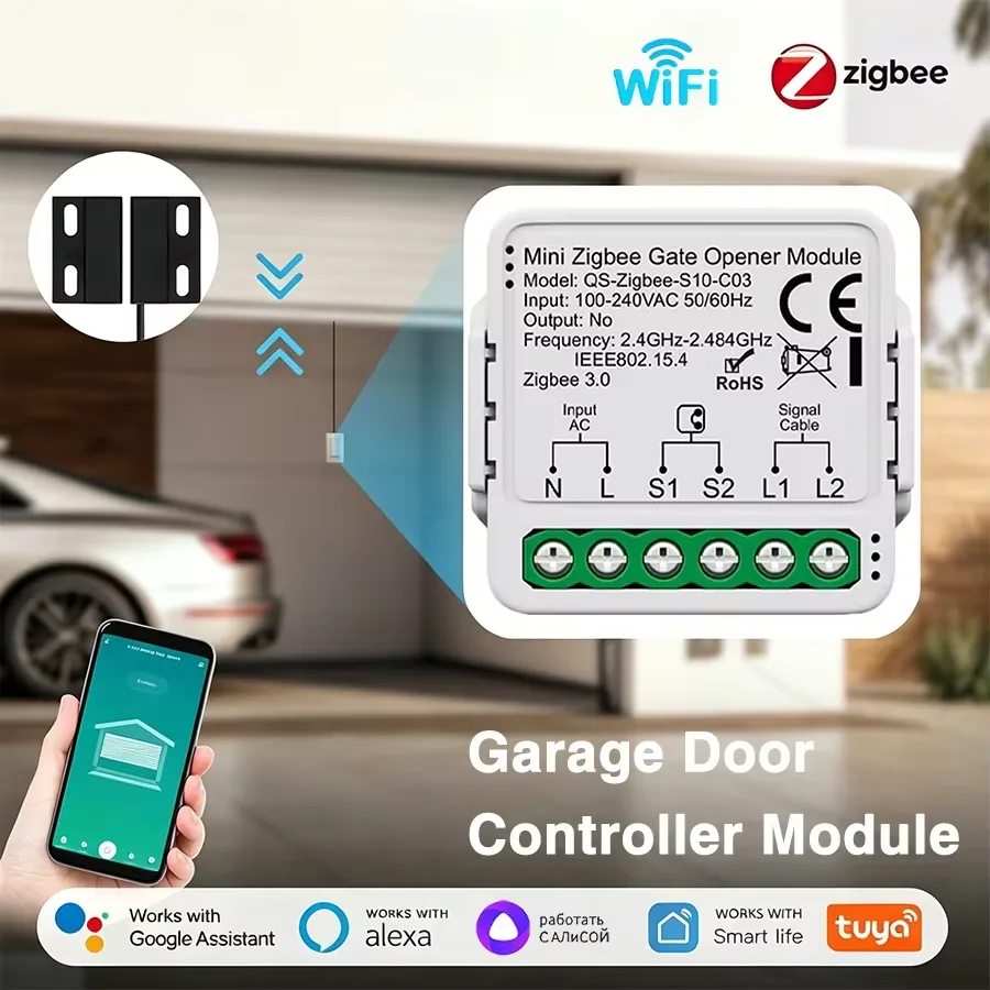 Tuya Smart WiFi או Zigbee בקר לפתיחת דלתות מוסך Alexa Google Home Voice Remote APP מודול מתג חיישן טיימר · 1