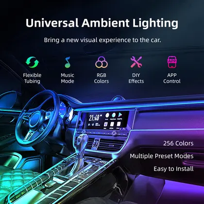 Universal Car Ambient Light Kit 18-in-1 256 Color RGB LED with Wireless App
