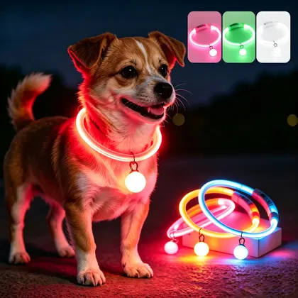 USB Rechargeable LED Dog Luminous Collar