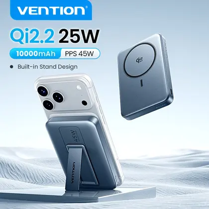 Vention Qi2.2 25W Power Bank 10000mAh 45W For Magnetic Wireless Portable